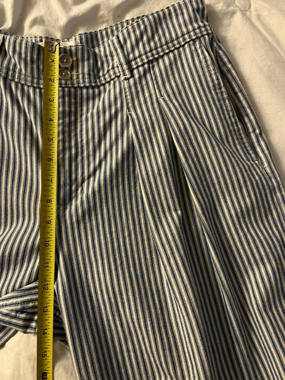 Boden Brompton Wide Leg Trousers in Blue Stripe size 12R - Picture 8 of 12